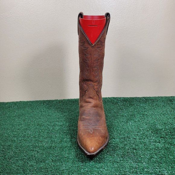 Justin Boots Cowgirl Boots Brown Leather Pull On Women Size 6.5B 4935 - Picture 7 of 11